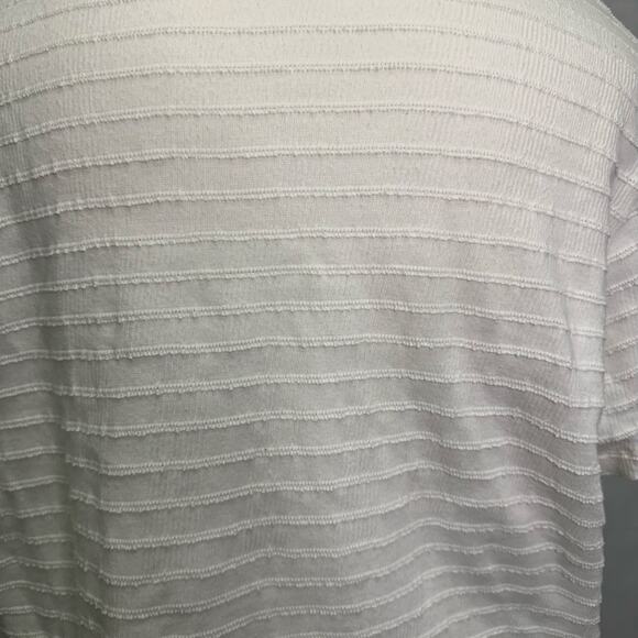 Madewell Cream Textured Cropped V-Neck Tee Size M - Picture 5 of 10